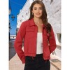 INSPIRE CHIC Women's Faux Suede Casual Spread Collar Button Up Biker Moto Jacket - 2 of 4