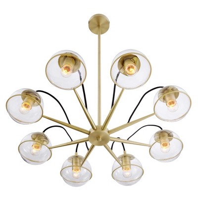 Hanna 8-Light Clear Gold Glass Globe Chandelier