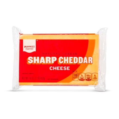 Natural Sharp Cheddar Cheese 16oz Market Pantry Target