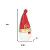 HomeRoots 5" Red Gold And White Cast Iron Christmas Santa Gnome Figurine - 3 of 4