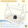 BABYYER Twin Size Detachable Floor Tent Bed, Wooden House Bed Frame with Fence and Roof, No Box Spring Needed for Boys and Girls - 4 of 4