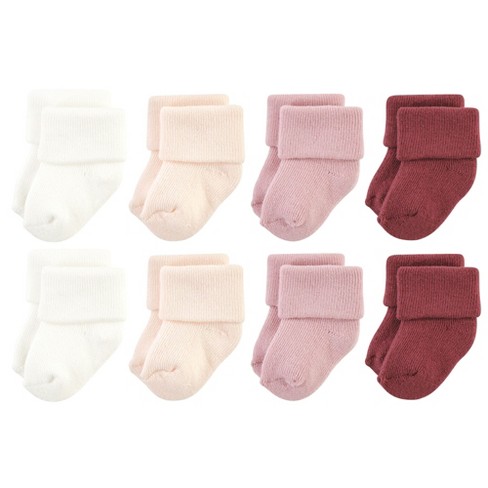 Hudson Baby Infant Girl Cotton Rich Newborn and Terry Socks, Solid Blush Pink - image 1 of 4