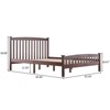 Karl Home Vertical Walnut Queen Size Platform Bed Frame with Headboard - 2 of 4