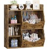 Kids Bookshelf and Toy Storage Organizer, 3-Tier Children Wooden Bookcase, 5 Cube Double Side Toy Storage Display with Spacious Top Shelf - 2 of 4