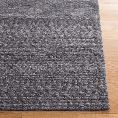 Gray Flat Woven Handmade Wool Area Rug 4' x 6'