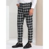 Lars Amadeus Men's Casual Slim Fit Flat Front Skinny Plaid Dress Pants - 2 of 4