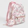 A Little Obsessed Girl's Floral Garden Party Backpack Set with Matching Coin Purse & Pearl Keychain – Cute Mini Backpack for Kids - 3 of 4