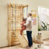 VEVOR Swedish Ladder Wall Gym, 8-in-1 15 Levels Solid Wood Wall Stall Bars, 220LBS Indoor Jungle Gym Climbing Playset with Wall Ladder, Natural - 2 of 4