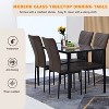 lugang 5-Piece Dining Table Sets,Kitchen Table and Chairs Set for Small Spaces,Dinning Room with Glass Tabletop,Upholstered PU Chairs - 2 of 4