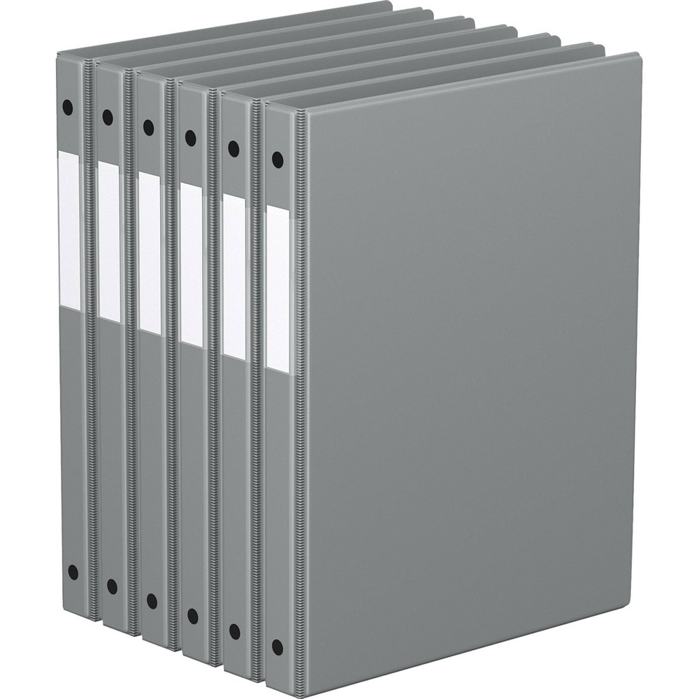 Photos - File Folder / Lever Arch File Davis Group 6pk 5/8" Premium Economy Round Ring Binders Gray