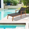 Tangkula Adjustable Patio Rattan Lounge Chair  Recliner Outdoor Chaise Acacia Wood Frame - 2 of 4