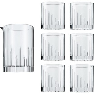 LEMONSODA Crystal Old Fashioned Spinning Glasses Set w/ Pitcher 10oz - 1 of 4