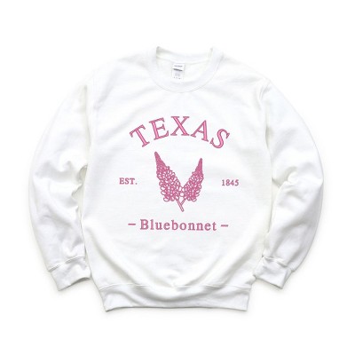 Simply Sage Market Women's Graphic Sweatshirt Embroidered Texas Bluebonnet Flower