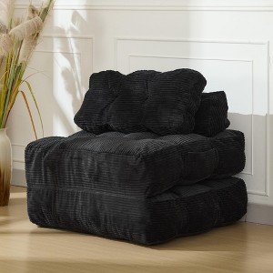 3-in-1 Folding Convertible Sofa Bed with Pillow Foldable Matress with Back Support, Comfy Portable Sleeper Chair Floor Sofa Lounge for Living Room - 1 of 4