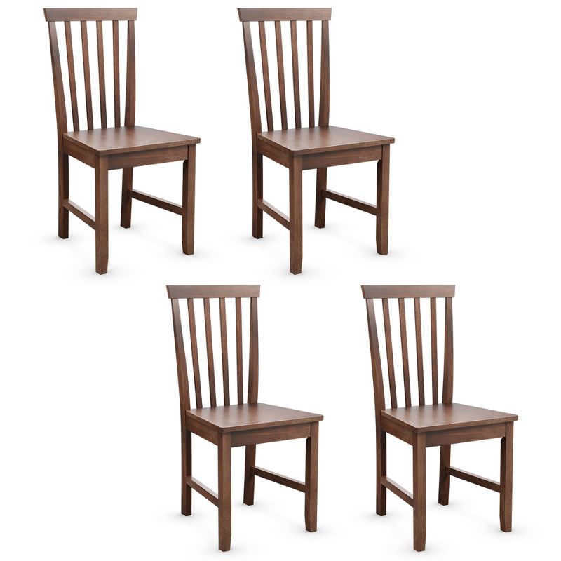 Costway 4 PCS Dining Chair Kitchen Spindle Back Side Chair with Solid Wooden Leg, 1 of 10