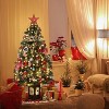 4.5 Ft Artificial Fiber Optic Christmas Tree,Pre-Lit Artificial Potted Xmas Tree with 300 Led Lights,8 Lighting Modes,Includes Antique Urn Base - image 3 of 4