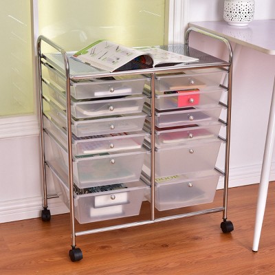 Tangkula 12-drawers Rolling Storage Cart With Organizer Top : Target