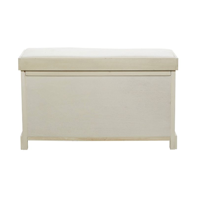 Traditional Wood Storage Basket Bench White - Olivia &#38; May, 6 of 22