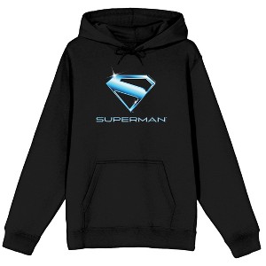 Superman 2025 Fortress Of Solitude Adult Black Long Sleeve Hooded Sweatshirt - 1 of 4