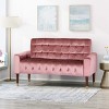 NicBex 51.75 Inch Loveseat Sofa Modern Upholstered Velvet 2 Seater Couch with Tufted Buttons and Wood Legs for Living Room,Apartment,Pink - 2 of 4