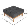 Christopher Knight Home Modern Upholstered Allen Biscuit-style Tufted Ottoman with Square shape - 2 of 4