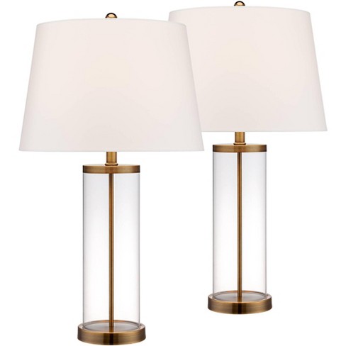 Glass and gold clearance table lamp