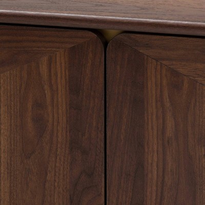 Walnut Brown Rectangular Wood Coffee Table with Storage