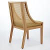 INFURNIC Dining Chairs Rattan Chair with Linen Upholstered Seat and Decorative Armrests for Kitchen and Dining Room, Green, 23.8"*21.9"*37.4" - 2 of 4
