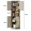 Tall, Narrow Farmhouse Corner Cabinet with Doors and Storage Shelves, Multi-Purpose Cabinet - 2 of 4