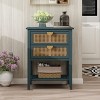 KTMBDW End table with 2 Drawers and Storage Shelf, Rattan Side table with Metal Handles, Nightstand for Bedroom, Hallway, Entryway, Closets - 3 of 4