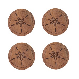 C&F Home Sand Dollar Wood Coasters S/4 - 1 of 2