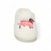 Aéropostale Women’s Fuzzy “Hot Dog Dachshund” Mule Slippers – Ivory Slip-On House Shoes with Playful Sausage-Dog & Pun Embroidery - 4 of 4