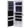Wall-Mounted Wooden Jewelry Organizer Cabinet With LED Lighting And Multiple Storage Compartments - 3 of 4