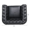 Kumasinova 84.65" Chesterfield Sofa with Rolled Arm, Modern PU Leather 3 Seater Sofa Couch, Upholstered Vintage Couch for Living Room - 4 of 4