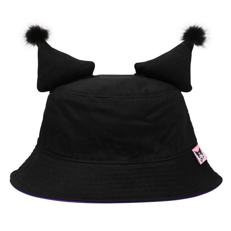 My Melody Kuromi Inspired Black unisex Bucket Hat with ears, 5 of 7