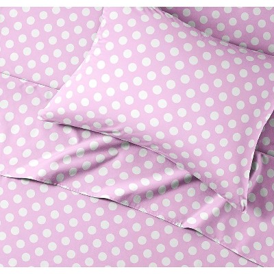 Full Purple Polka Dot Microfiber Kids Bedding Set