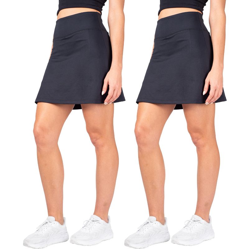 INERZIA 2 Pack Skorts Plus Size Skirts For Women High Waisted Active Skort Golf and Tennis Skirts for Women, 1 of 6