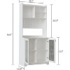 71" Kitchen Pantry Cabinet, Wooden Tall Sideboard Buffet Cabinet with Microwave Stand, Pegboard and Hutch, for Dining Room or Living Room - 2 of 4
