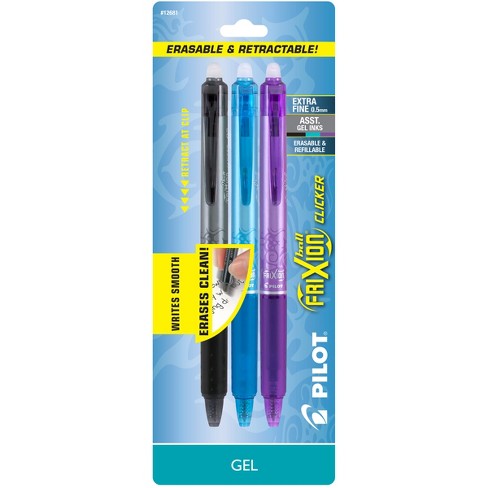 insect Oom of meneer herder Pilot 3ct Frixion Clicker Erasable Retractable Gel Ink Pens Extra Fine  Point 0.5mm : Target