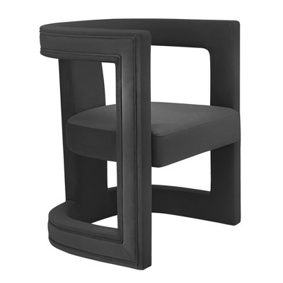 Ada Velvet Accent Chair Black 26"W x 23.4"D x 31"H