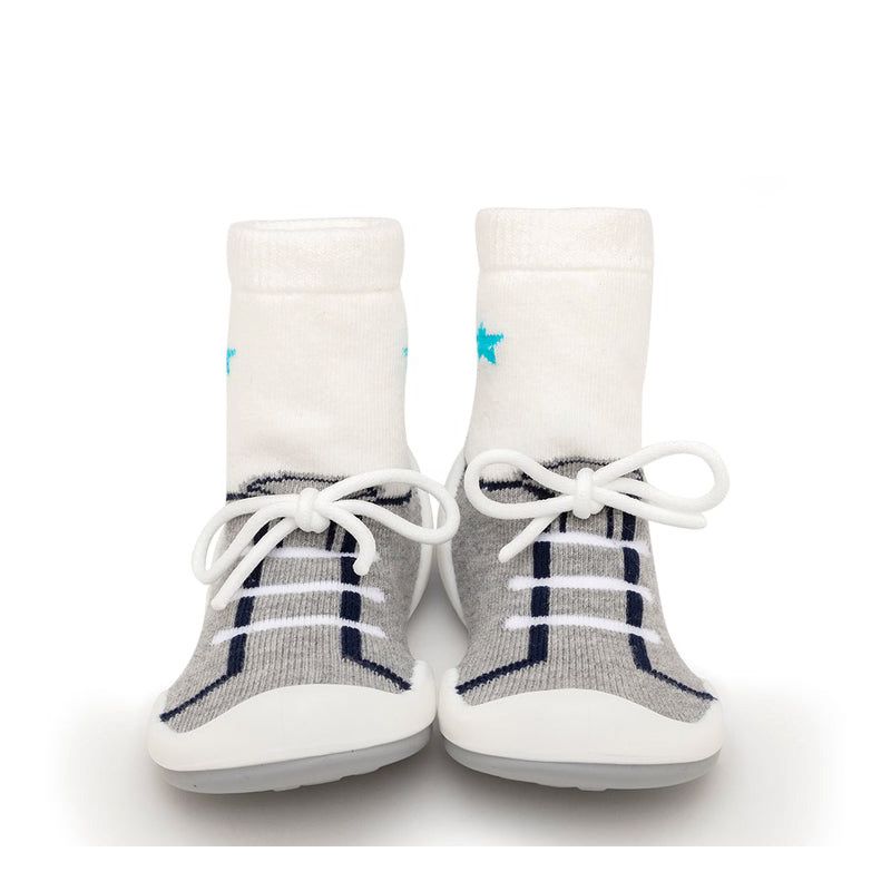 Komuello Baby Boy First Walk Sock Shoes String Grey, 2 of 10