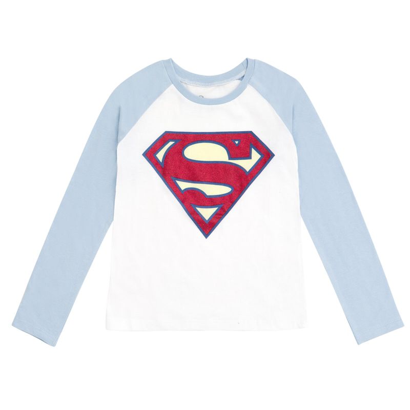 DC Comics Justice League Batman Superman Wonder Woman Girls 3 Pack Long Sleeve T-Shirts Little Kid to Big, 5 of 7