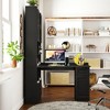 CENGHU L-Shaped Computer Desk with 4 Cabinets, Drawer & Open Shelf, Space-Saving 2-in-1 Design Corner Desk, Modern Home Office Desk with Hutch - 2 of 4