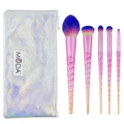 Moda Brush Mythical 5pc Rose Quartz Crystal Makeup Brush Set With 