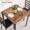 Compact three-piece double dining table and chair set, space-saving dining table with upholstered chairs for small spaces, breakfast nooks - 3 of 4