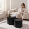 KTMBDW Nesting Coffee Table Set of 2, Modern Round Coffee Table with Non-Slip Feet, Wood Side Table for Living Room, Bedroom, Office, Balcony, Black - 4 of 4