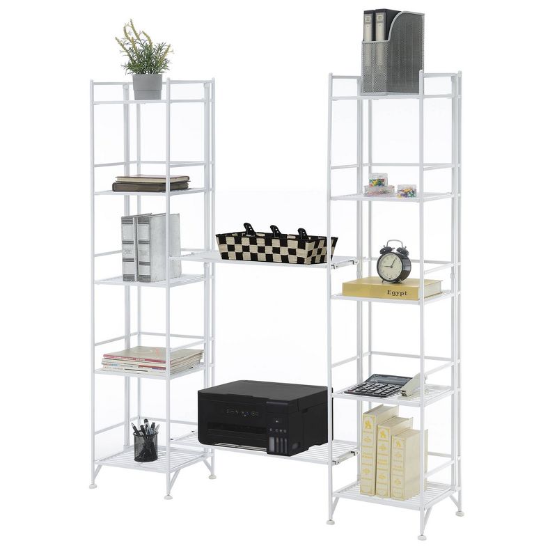  57.5" Extra Storage 5 Tier Folding Metal Shelves with Set of 2 Extension Shelves - Breighton Home, 3 of 9