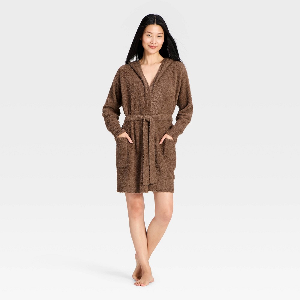 Women's Teddy Sweater Robe - Auden™ Brown XS/S