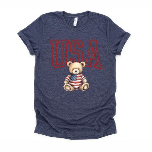 Simply Sage Market Women's USA Bear Short Sleeve Graphic Tee - 1 of 4
