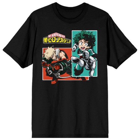 Deku & Bakugo My Hero Academia Anime Mens Black Graphic Tee-6xl : Target